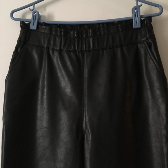 JOE'S JEANS Black Faux Leather Elasticized Waist Pants M - Picture 4 of 7